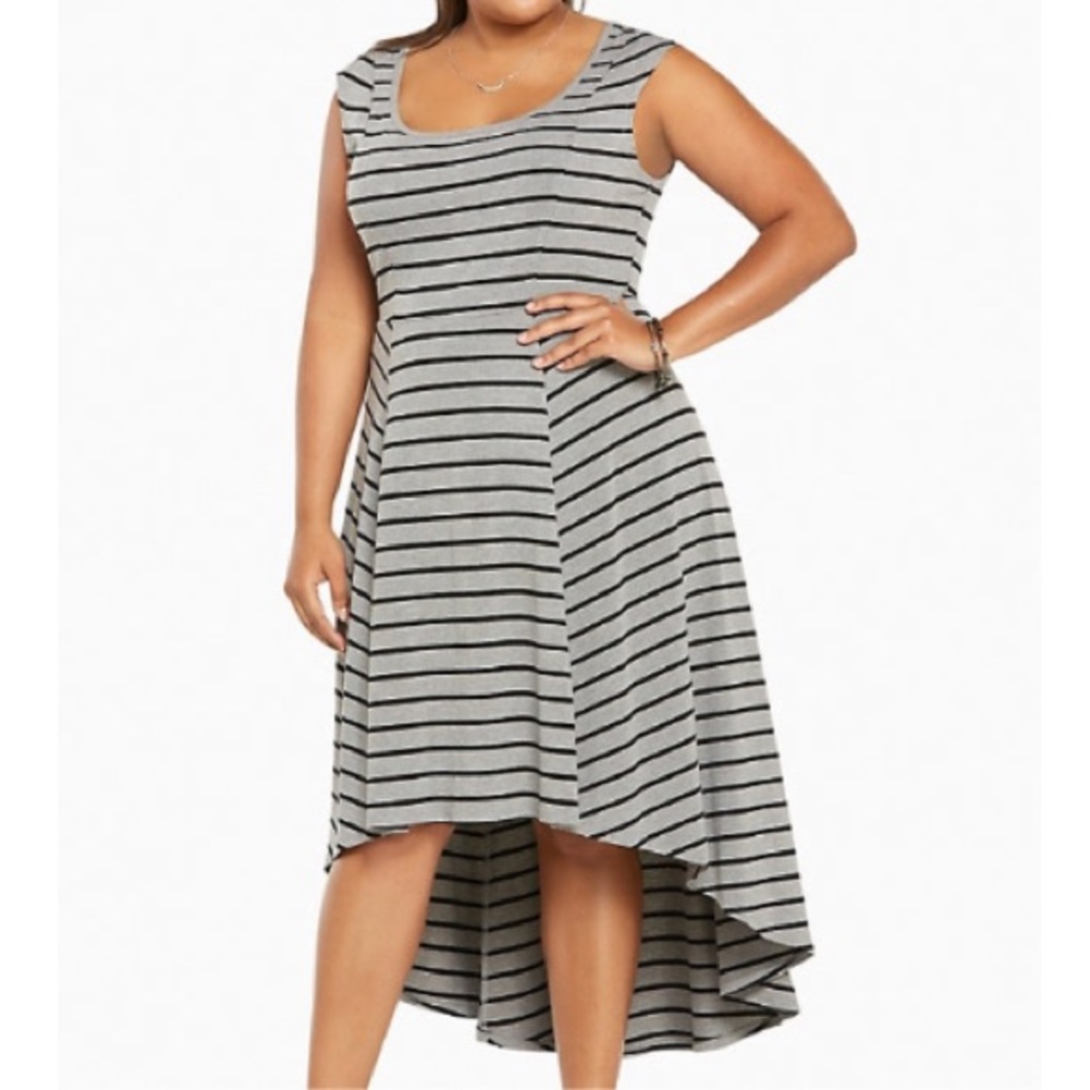 TORRID | JERSEY STRIPED HI-LO DRESS